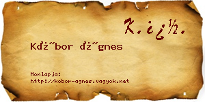 Kóbor Ágnes névjegykártya