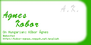 agnes kobor business card